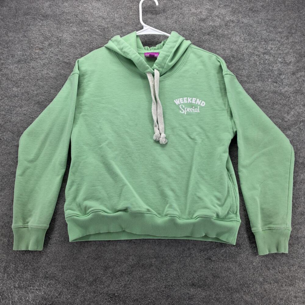 J.Crew x Edie Parker Hoodie Womens Small Green Weekend Special Banana Graphic